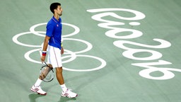 Serbiens Tennisspieler Novak Djokovic enttäuscht © picture alliance / dpa Foto: Michael Reynolds
