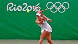 Die deutsche Tennisspielerin Angelique Kerber in Aktion. © dpa Foto: Michael Reynolds