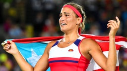 Die Tennisspielerin Monica Puig aus Puerto Rico © dpa - Bildfunk Foto: Bernd Thissen