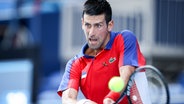 Novak Djokovic beim olympischen Tennis-Turnier in Tokio 2020 © imago images/GEPA/Steiner 