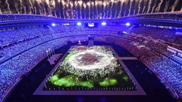 Die Abschluss-Zeremonie im Olympiastadion in Tokio © IMAGO / Kyodo News Foto: Lavandeira Jr